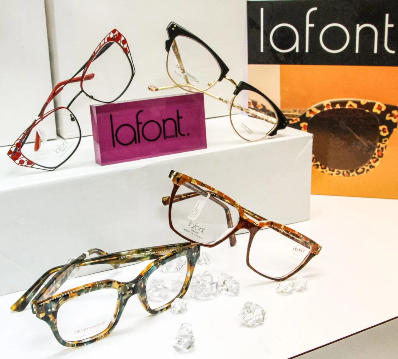 Lafont frames on display at Mirkin Vision